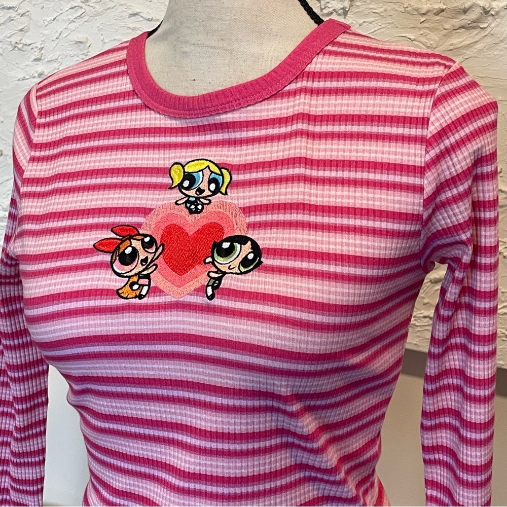 DOLLS KILL X THE POWERPUFF GIRLS Women's LONG SLEEVE CROPPED TEE Sz M NWT - Picture 9 of 9